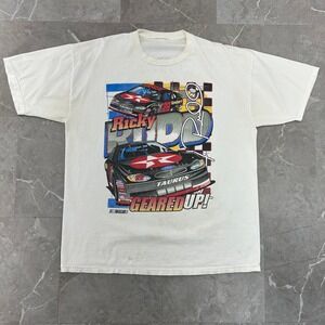 Vintage Ricky Rudd Graphic Tee Mens XL Nascar Geared Up Ford Racing Yates Texaco